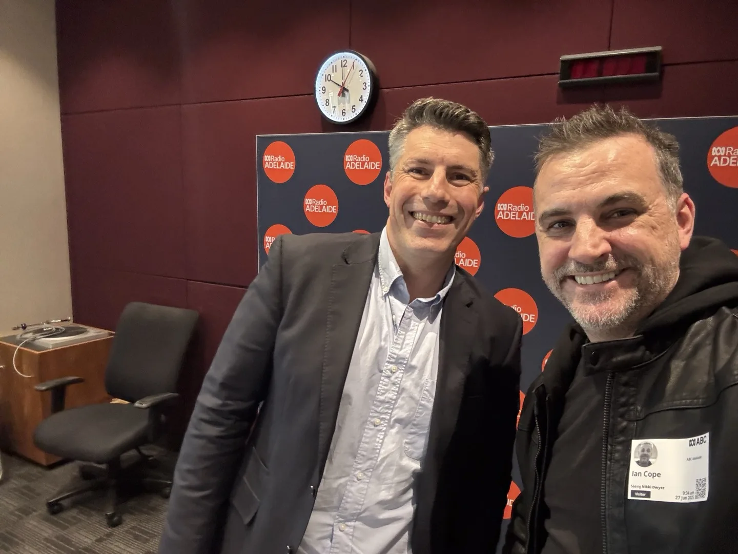 Rory McClaren and Ian Cope together at ABC Radio Adelaide