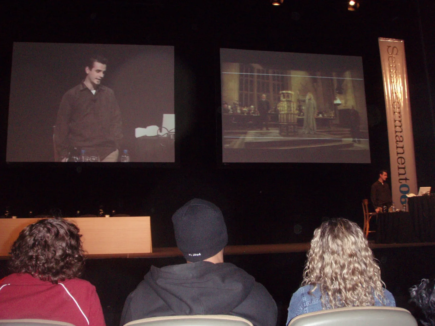 Ian Cope presenting Rising Sun Pictures work on the Semi-Permanent stage in 2006